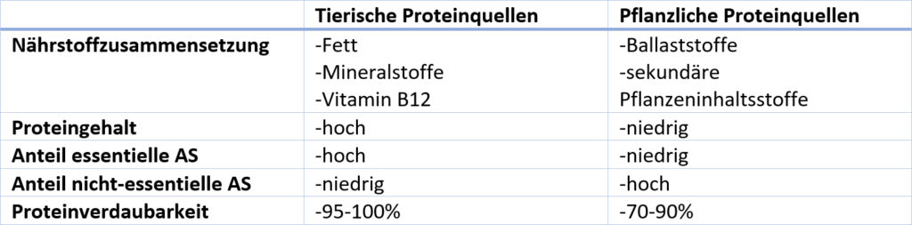 Unterschiede zwischen pflanzlichem und tierischem Protein